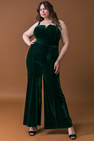 BLOW A KISS VELVET JUMPSUIT - By Baano