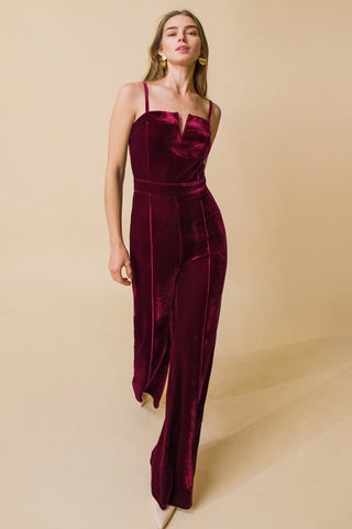 BLOW A KISS VELVET JUMPSUIT - By Baano