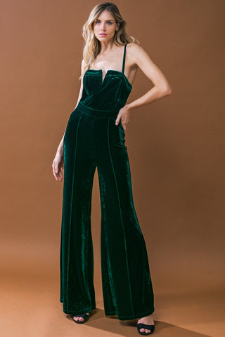 BLOW A KISS VELVET JUMPSUIT - By Baano