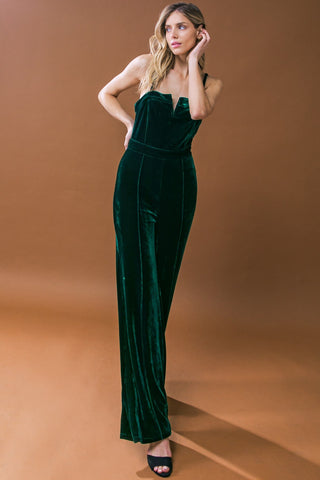 BLOW A KISS VELVET JUMPSUIT - By Baano
