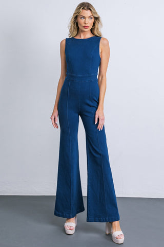 KISS AND WON'T TELL DENIM JUMPSUIT - By Baano