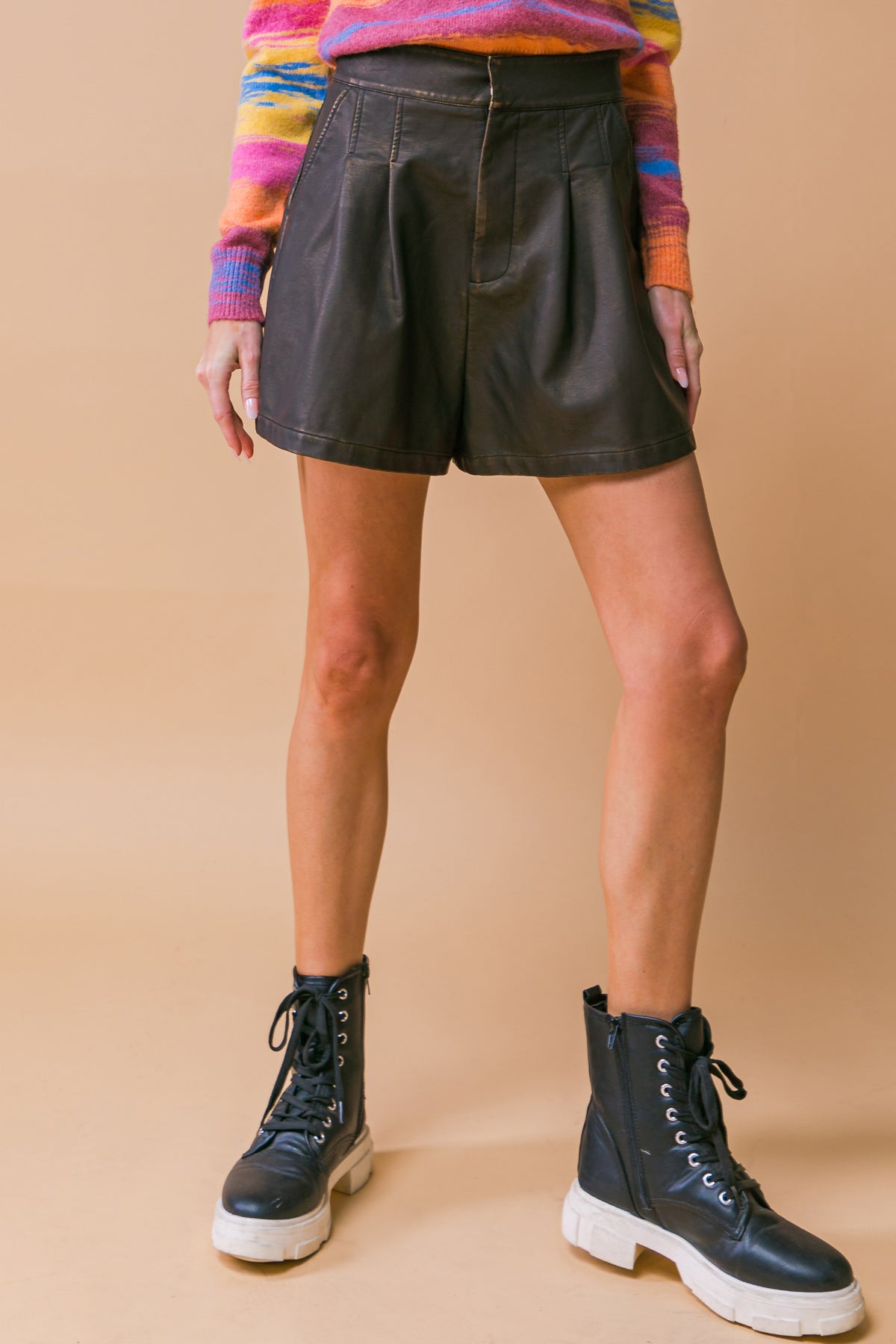 MY GREATEST JOY LEATHER SHORTS - By Baano