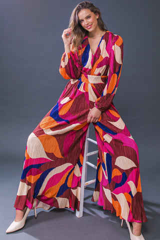SET A TREND PLISSE JUMPSUIT - By Baano