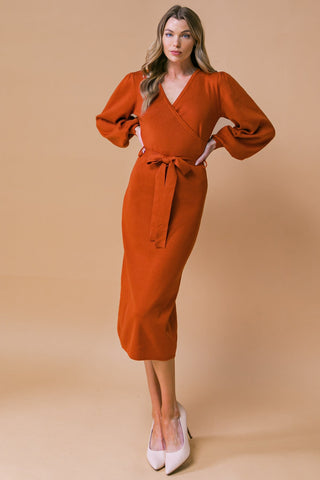 ADORABLE IDEAL SWEATER MIDI DRESS - By Baano