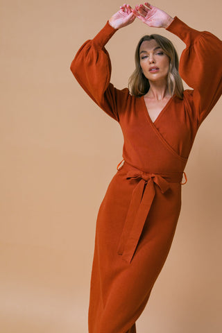 ADORABLE IDEAL SWEATER MIDI DRESS - By Baano