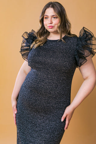 THIS IS YOUR SIGN METALLIC MIDI DRESS - By Baano