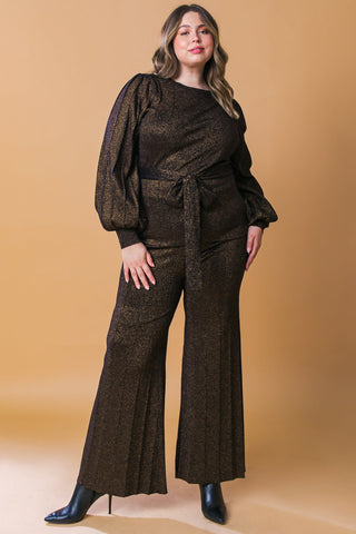 STUNNING STANCE METALLIC SWEATER TUNIN AND PANT SET - By Baano