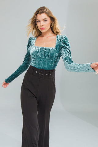 PUT ON A SHOW VELVET TOP - By Baano