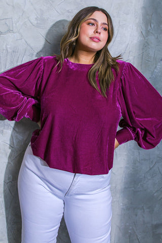 IT'S YOUR TIME VELVET TOP - By Baano