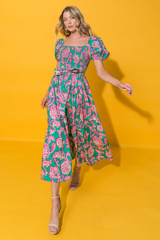 RUN TOWARDS LOVE POPLIN ANKLE DRESS - By Baano