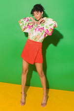 MY RED DIAMONDS WOVEN SKORT - By Baano