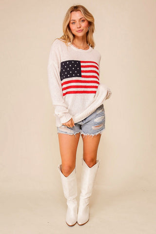 Flag Print Sweater - By Baano