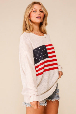 Flag Print Sweater - By Baano