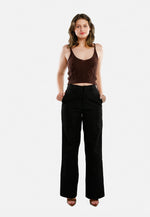 Flared Hem High Waist Pants