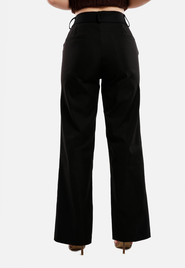 Flared Hem High Waist Pants