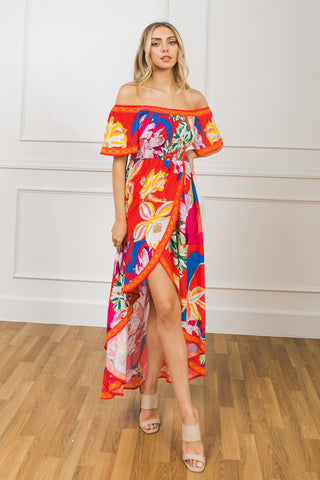 STEALING SUNSHINE FLORAL HI-LO DRESS - By Baano