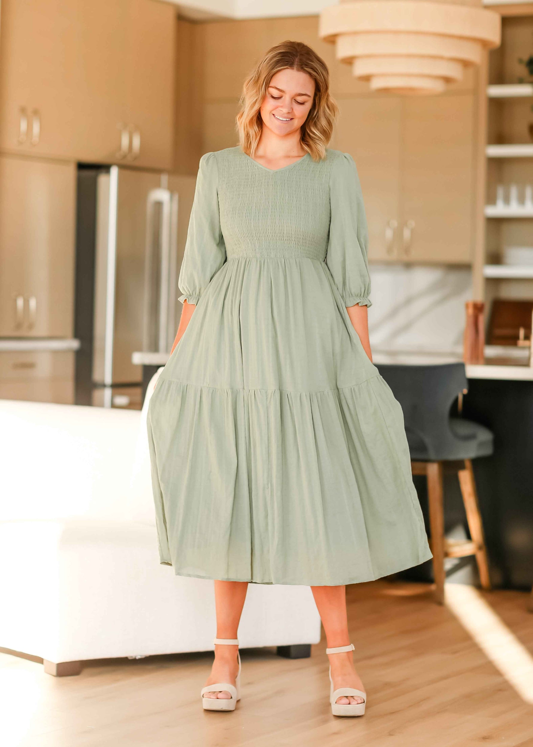 Flora Smocked Midi Dress