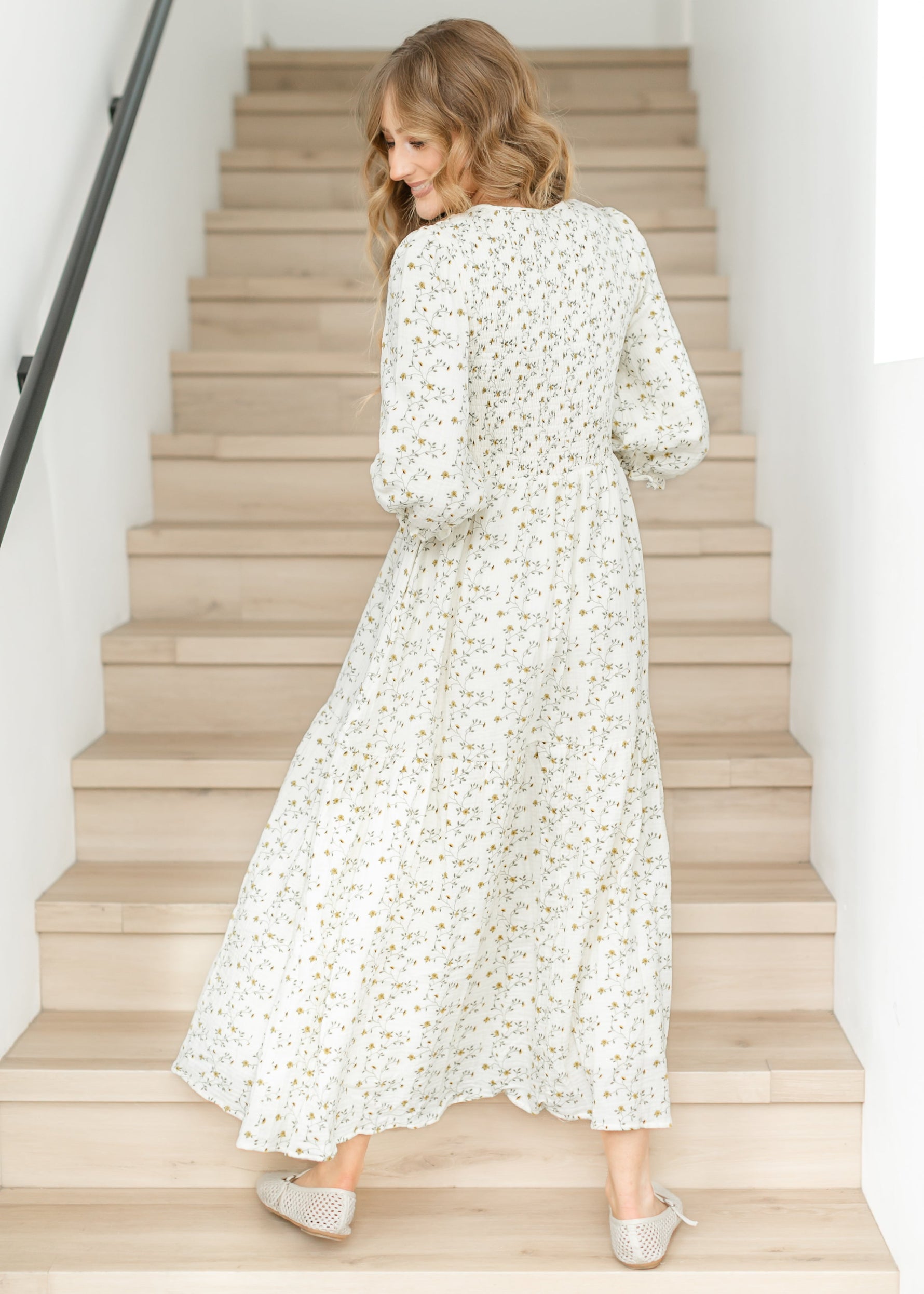 Flora Smocked Midi Dress Inherit Co.