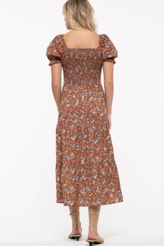 Floral Smocked Midi Dress