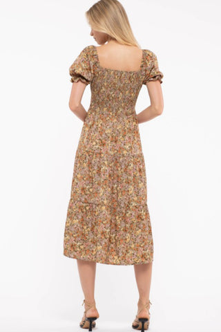 Floral Smocked Midi Dress