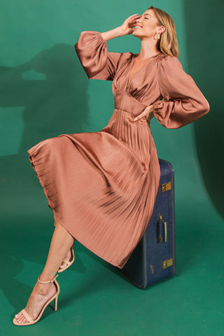 GREAT IMPRESSIONS SATIN MIDI DRESS - By Baano