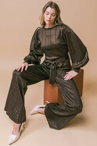 STUNNING STANCE METALLIC SWEATER TUNIN AND PANT SET - By Baano