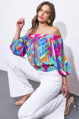 FROSTED UPON WOVEN TOP - By Baano