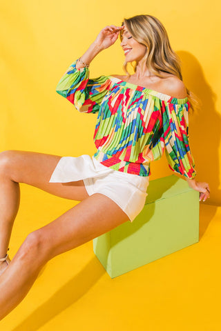 FROSTED UPON WOVEN TOP - By Baano