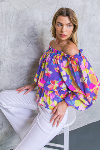 HONESTLY TRUTHFULLY PURPLE WOVEN TOP - By Baano