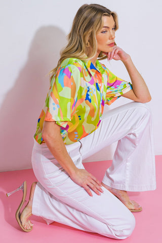 UP FOR ANYTHING WOVEN TOP - By Baano