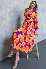 LOOK AT HER FLORAL WOVEN MIDI DRESS - By Baano