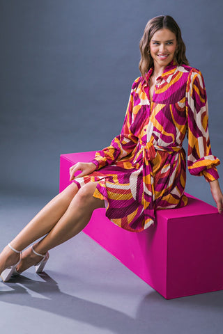 GET ON BOARD WOVEN PLISSE MINI DRESS - By Baano