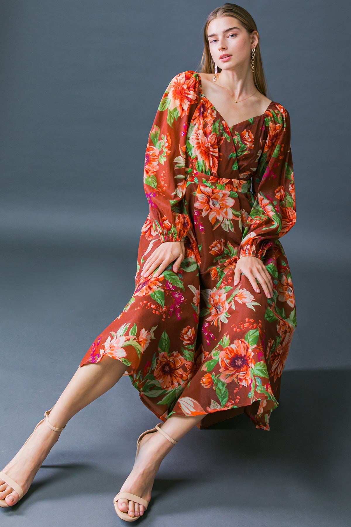 LET IT HAPPEN WOVEN ORGNZA MIDI DRESS - By Baano