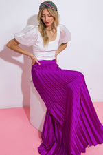 WONDERFUL WISHES SATIN MAXI SKIRT - By Baano