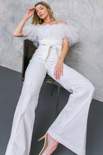 A POWER MOOD WHITE DENIM JUMPSUIT - By Baano
