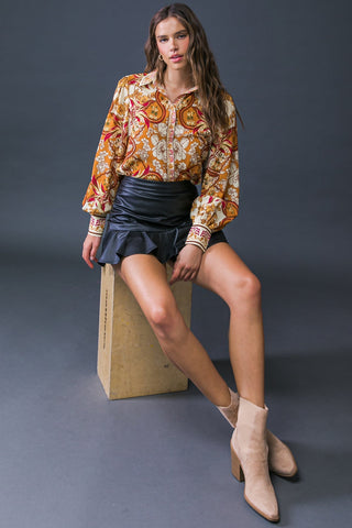 ON MY SIDE BROWN WOVEN TOP - By Baano