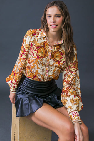 ON MY SIDE BROWN WOVEN TOP - By Baano