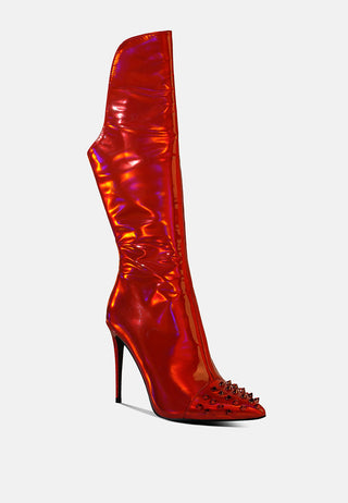 Forbidden Stud Stiletto Calf Boots