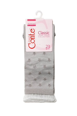 Conte Socks Classic - 491 Glossy Pattern and Decorative Transparent Mesh - By Baano