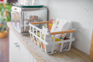 Storage Basket - Medium - Steel + Wood - By Baano