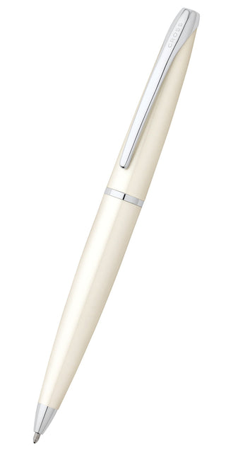 ATX® Pearlescent White Lacquer Ballpoint Pen - By Baano
