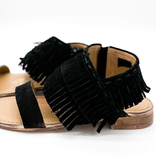 Fringe Star Sandal in Black Naughty Monkey
