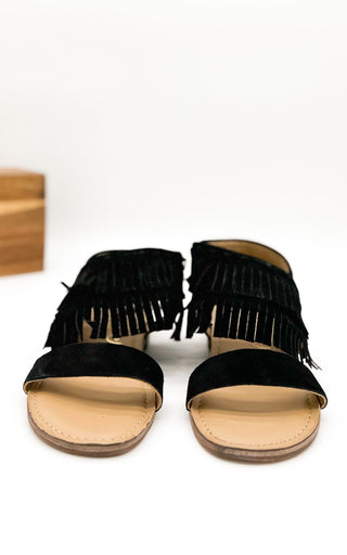 Fringe Star Sandal in Black Naughty Monkey