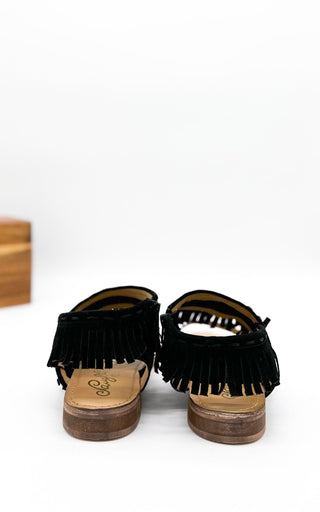 Fringe Star Sandal in Black Naughty Monkey