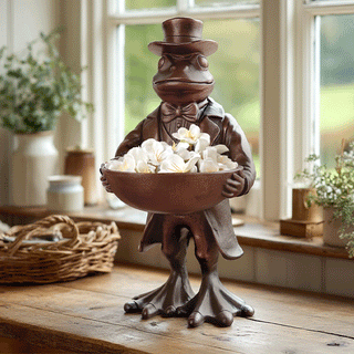 Charming Frog Bronze Bowl | Dapper Critters Collection Decor Steals