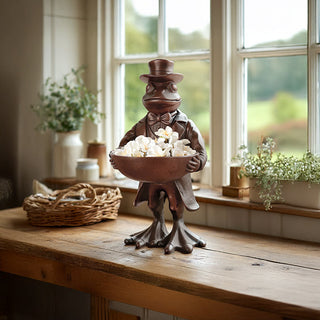 Charming Frog Bronze Bowl | Dapper Critters Collection Decor Steals