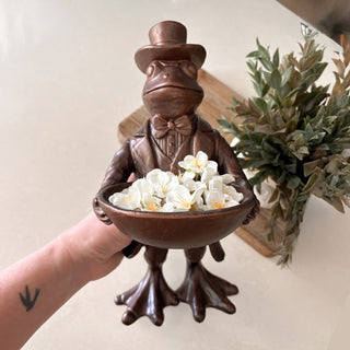 Charming Frog Bronze Bowl | Dapper Critters Collection Decor Steals