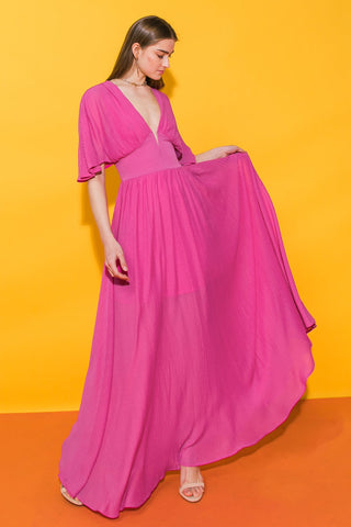 YOU FOUND MY HEART WOVEN MAXI DRESS - By Baano