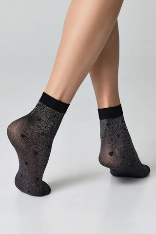 Shimmering Socks Conte Fantasy - "Hearts" Designs - By Baano