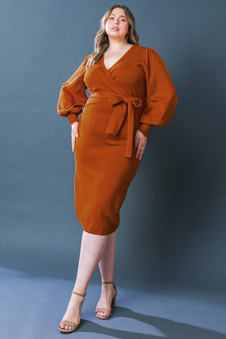 ADORABLE IDEAL SWEATER MIDI DRESS - By Baano